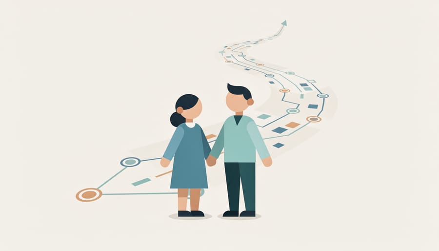 Conceptual interlocking hands reaching toward a glowing beacon representing clinical partnership